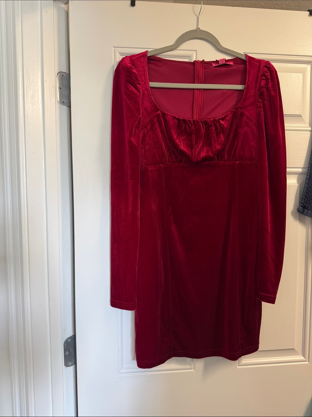 Betsey Johnson Red Velvet Square-Neck Mini Dress